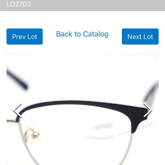 Longchamp glasses black metal frame with gold trim and case